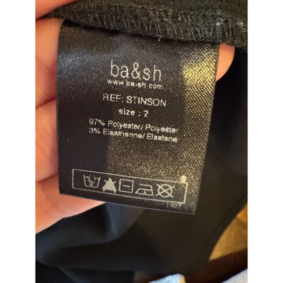 Ba&sh Dress Women Medium Black Ruffle Hem Stinson Tiered Mini Whimsigoth Gothic - Picture 12 of 13